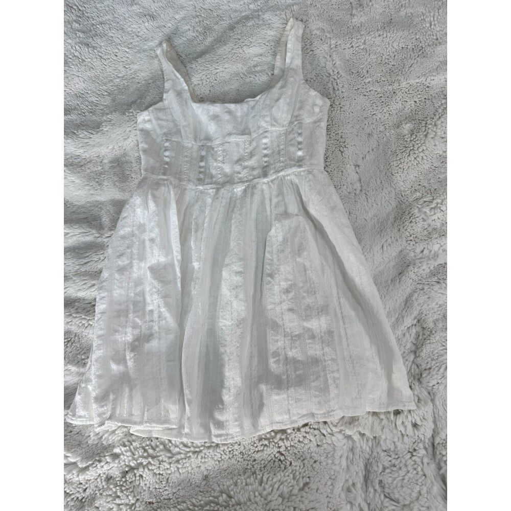 Princess Polly White Mini Dress Size 4 Corset Bodice Cottagecore Romantic